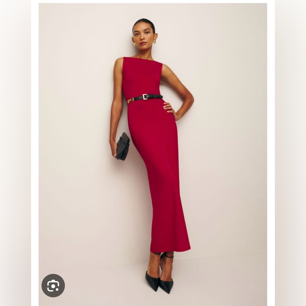 Reformation Raine Knit Dress Red NWT Size M